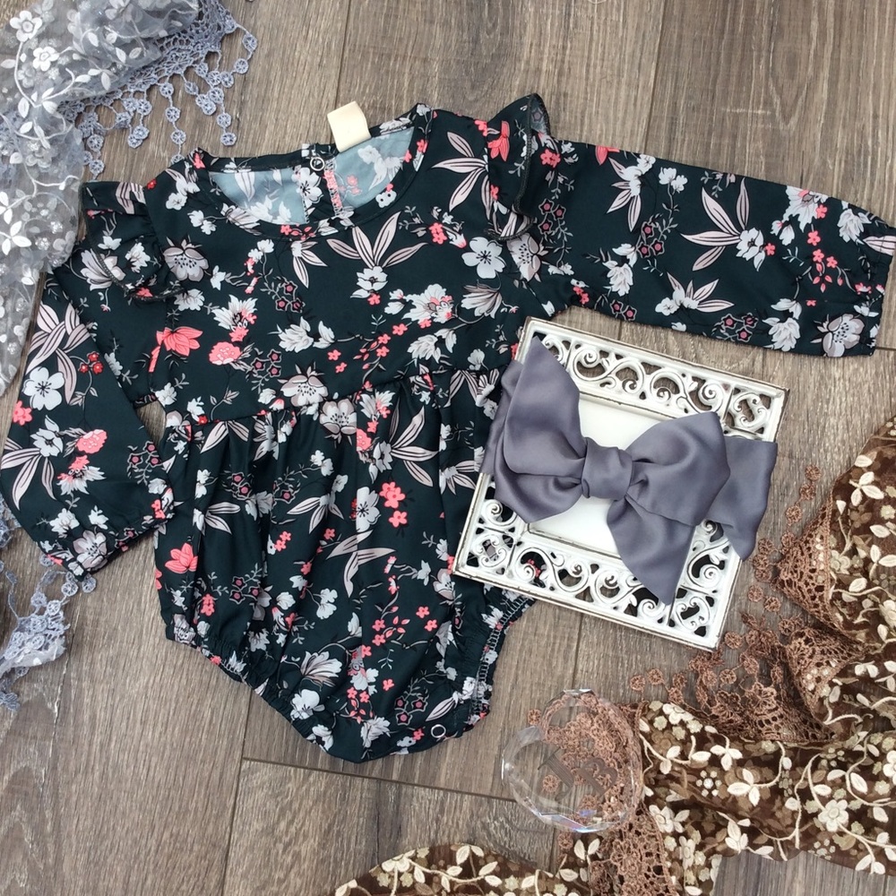 Boutique Baby Girls Romper & Headband